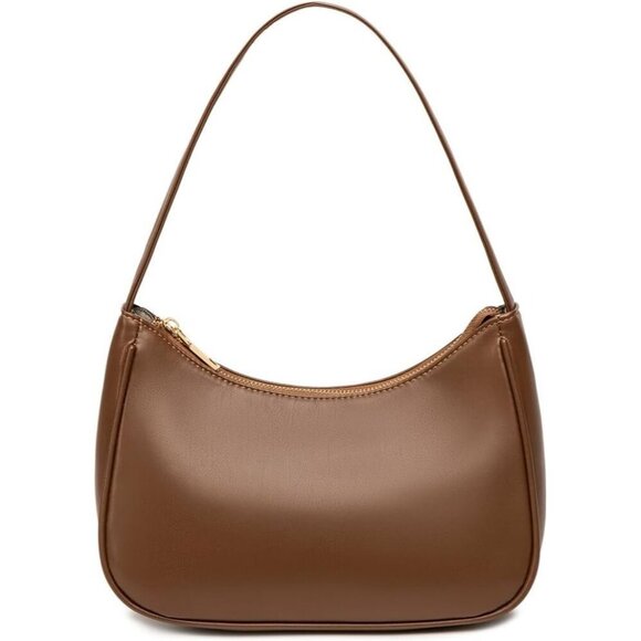 Handbags - Women’s Chocolate Cute Hobo Tote Handbag Mini Clutch Purse with Zipper Closure